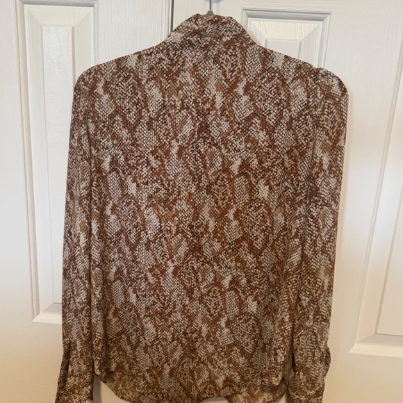 Ann Taylor Python Print Blouse with Bow - Picture 3 of 3